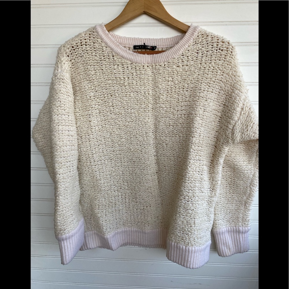 Rag & Bone Cream Chunky Knit Scoop Neck Sweater
